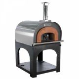 AgriEuro Cibus Inox 800 - Horno de leña de exterior con cámara Ø 80, capacidad cocción 5 pizzas