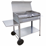 Barbecue en acier Achille INOX avec grille réglable - Surface de cuisson 67.5x37 cm