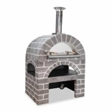 AgriEuro PULCINELLA STONE - Horno de leña para pizza Gris de 80X60 - para exteriores - 4 pizzas