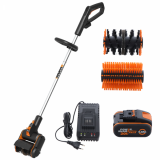 Worx WG441E - Limpiador para exteriores de batería - Batería de 20V - 4 Ah - 2 cepillos incluidos