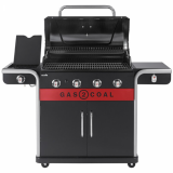 Barbecue Hybride gaz-charbon Char-Broil  Gas2Coal 2.0 4B - Zone de cuisson 85 x 43 cm