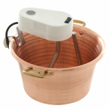 Novital - Caldero eléctrico para polenta de cobre martillado de base plana 7,3L - 4W