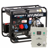 Hyundai HP7500CXE-3 - Generatore di corrente diesel 5.2 KW - Continua 4.5 kW Full-Power + ATS monofase