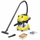 Karcher WD 4 S V-20/5/22 - Aspirador de sólidos y líquidos - 20 Litri - Bidón de acero inoxidable