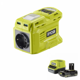 Ryobi RY18BI150B-0 - Inversor 18V 2Ah - Potencia 150 W - Función cargador de baterías