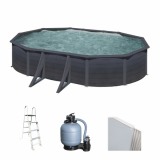 Gre Kea Ovale 610x375x120cm - Piscine hors sol en acier