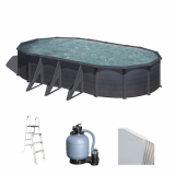 Gre Kea Ovale 730x375x120cm - Piscina fuori terra in acciaio