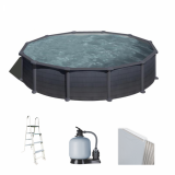 Gre Granada Redonda Ø550 x 132 cm - Piscina desmontable de acero