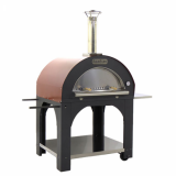 AgriEuro Premium Line Cibus Red - Horno de leña para pizza de exterior 100x80 - 5 pizzas