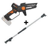 Worx Nitro WG325E - Podadora manual de batería + Pértiga - BATERÍA Y CARGADOR NO ESTÁN INCLUIDOS