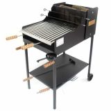 Barbecue à bois en tôles résistantes Cruccolini Fuocone Inox avec grille 50 x 50 cm