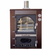 AgriEuro Magnus 80 Deluxe INC - Horno de leña de empotrar en acero - Pintura de cobre - Inox