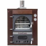 AgriEuro Medius 80 Deluxe INC - Horno de leña de empotrar en acero - Pintura de cobre - Inox