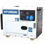 Hyundai DHY8000SE - Generatore di corrente diesel silenziato carrellato con AVR 6.3 kW - Continua 6 kW Monofase