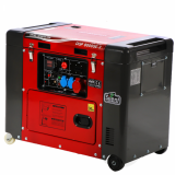 GeoTech-Pro DGP8000SE-3 - Generatore di corrente diesel silenziato carrellato con AVR 6 kW - Continua 5.5 kW Trifase