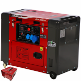 GeoTech Pro DGP8000SE - Generador de corriente diésel silencioso con ruedas y AVR 6 kW - Continua 5.5 kW Monofásica + ATS