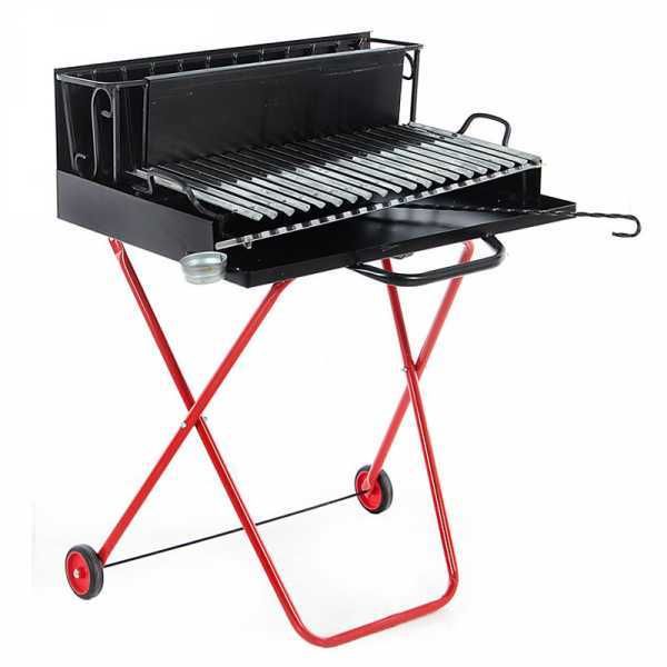 AgriEuro Premium Line Medium - Holzgrill - Grillrost aus Edelstahl 64x34 mit Auffangwanne - zusammenklappbar und tragbar