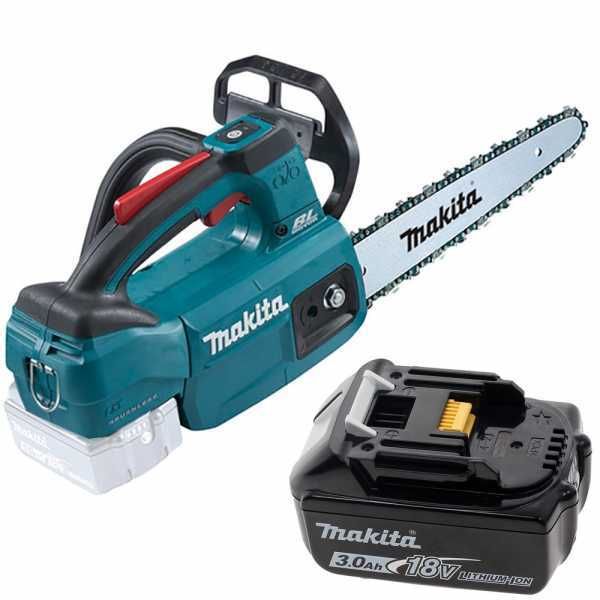 Batteriebetriebene Elektro Kettensäge Makita DUC254C -  Akku 3Ah 18V und Akkuladegerät