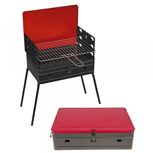 Barbecue valise transportable Pic-Nic en fer - Surface de cuisson 40x28 cm