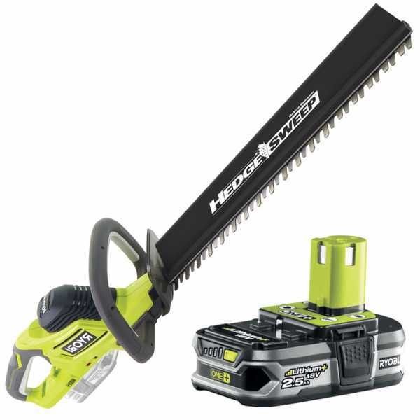 RYOBI HYBRID RHT1850H25HS - Elektrische und akkubetriebene Heckenscheren  - 18V - 2.5Ah - Schwert 50 cm