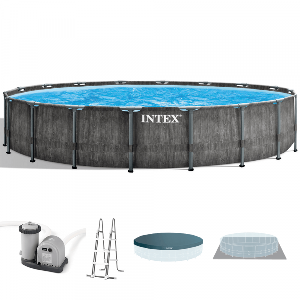 Runder Pool Intex Prisma Frame Greywood 26744NP