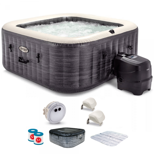 Piscina de hidromasaje spa Intex Cuadrada Greystone Deluxe 28450EX