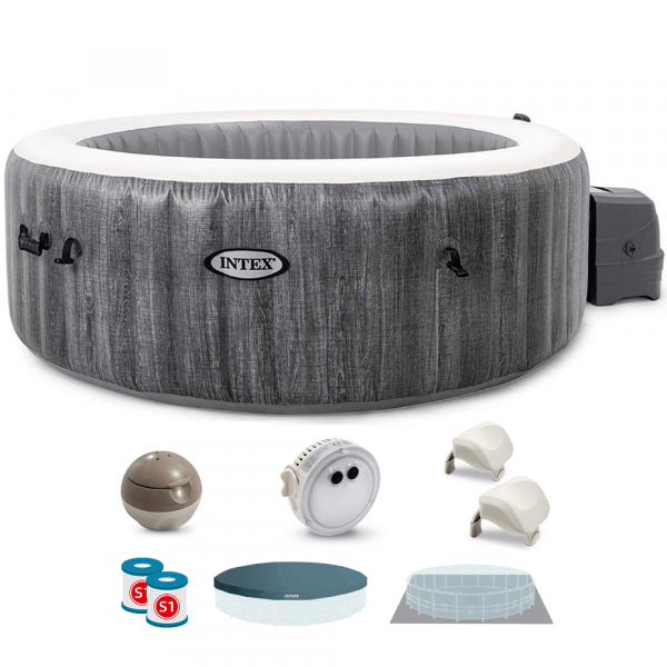 Piscine hydromassage spa Intex Ronde Greywood Deluxe 28440EX