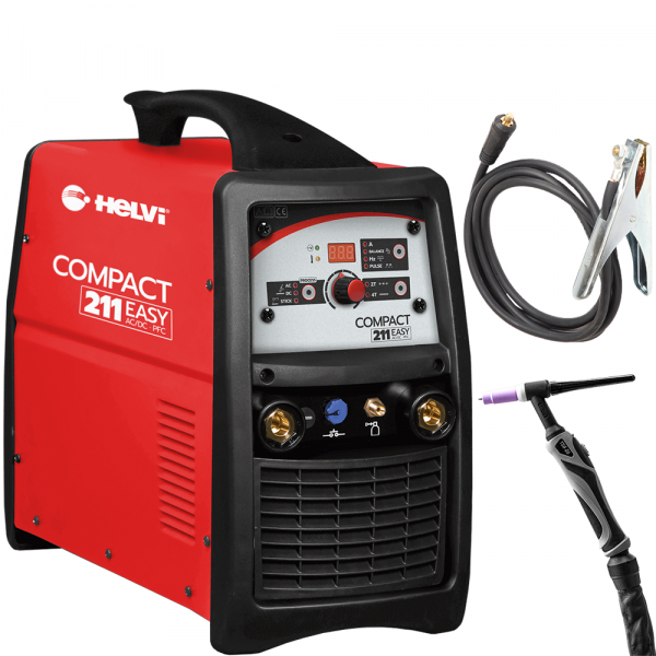 Helvi Compact 211 Easy AC/DC PFC - Inverter-Schweißgerät TIG-HF/MMA - Zubehör-Kits