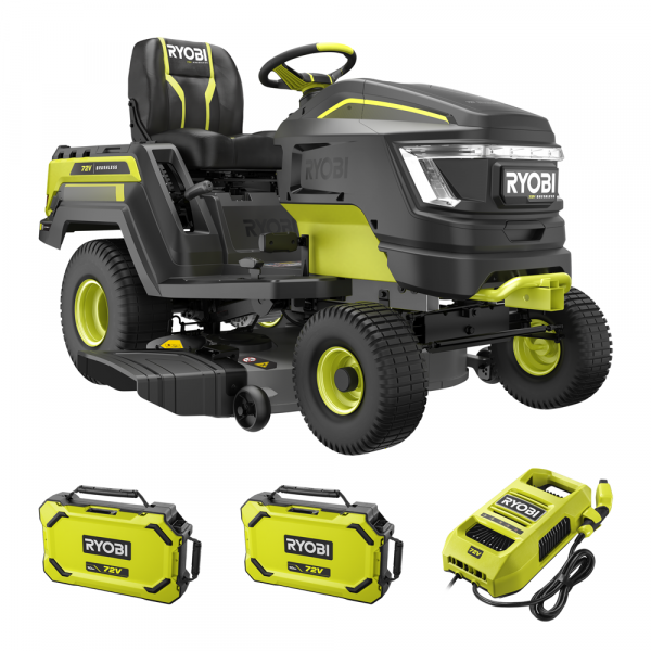 RYOBI RY72TMX107-210 - Tracteur tondeuse à batterie - 72V / 2x10Ah