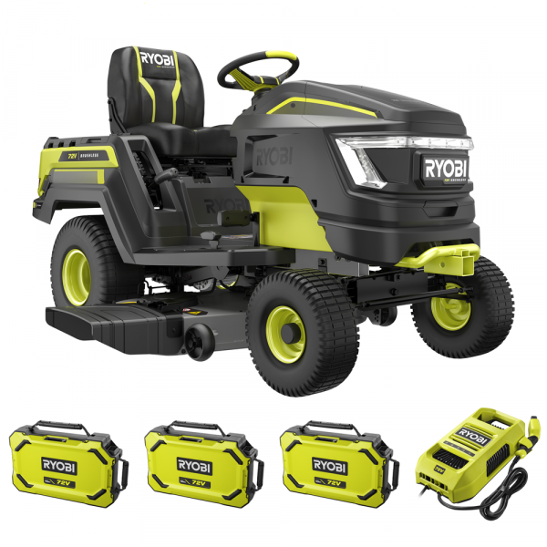 RYOBI RY72TMX117-310 - Tracteur tondeuse à batterie - 72V / 3x10Ah