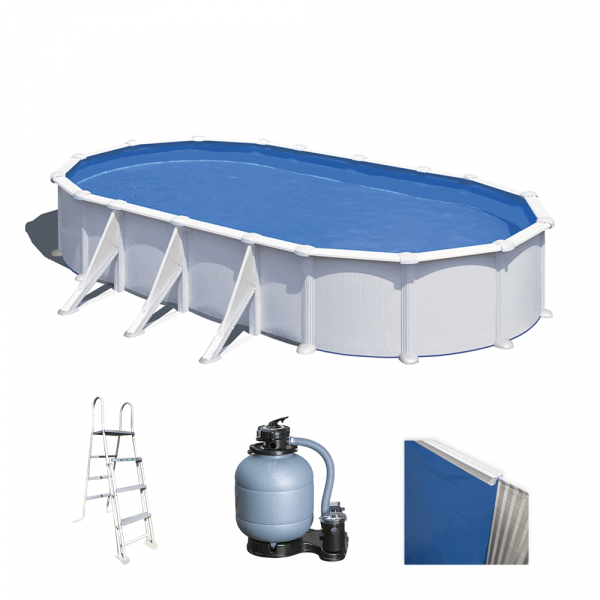 Gre Atlantis Ovale 730x375x132cm - Piscina fuori terra in acciaio