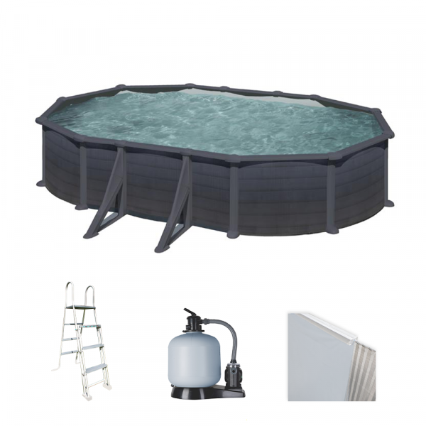 Gre Granada Ovale 610x375x132cm - Piscina fuori terra in acciaio