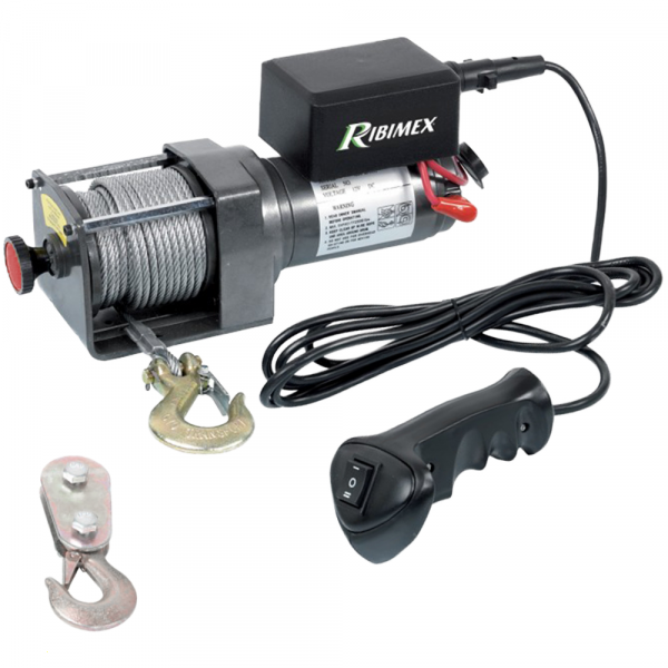 Ribimex PE12V/2500 - Cabrestante eléctrico de batería 12V - 3 HP