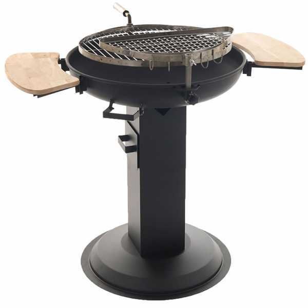 Royal Food BBQ6 - Kohlegrill mit drehbarem Doppelgrillrost aus Edelstahl - Kohlenbecken Ø 60 cm